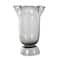 Black Glass Vase Set with Wavy Opening & Gold Speckles